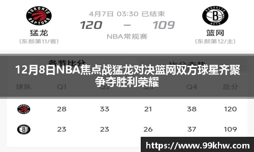 12月8日NBA焦点战猛龙对决篮网双方球星齐聚争夺胜利荣耀